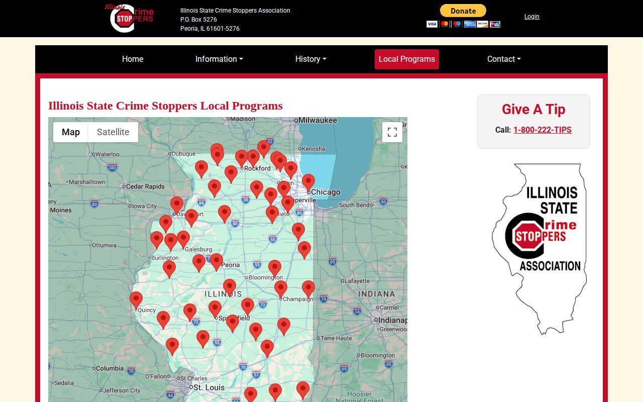 Illinois Crime Stoppers listing for Henry County tip information